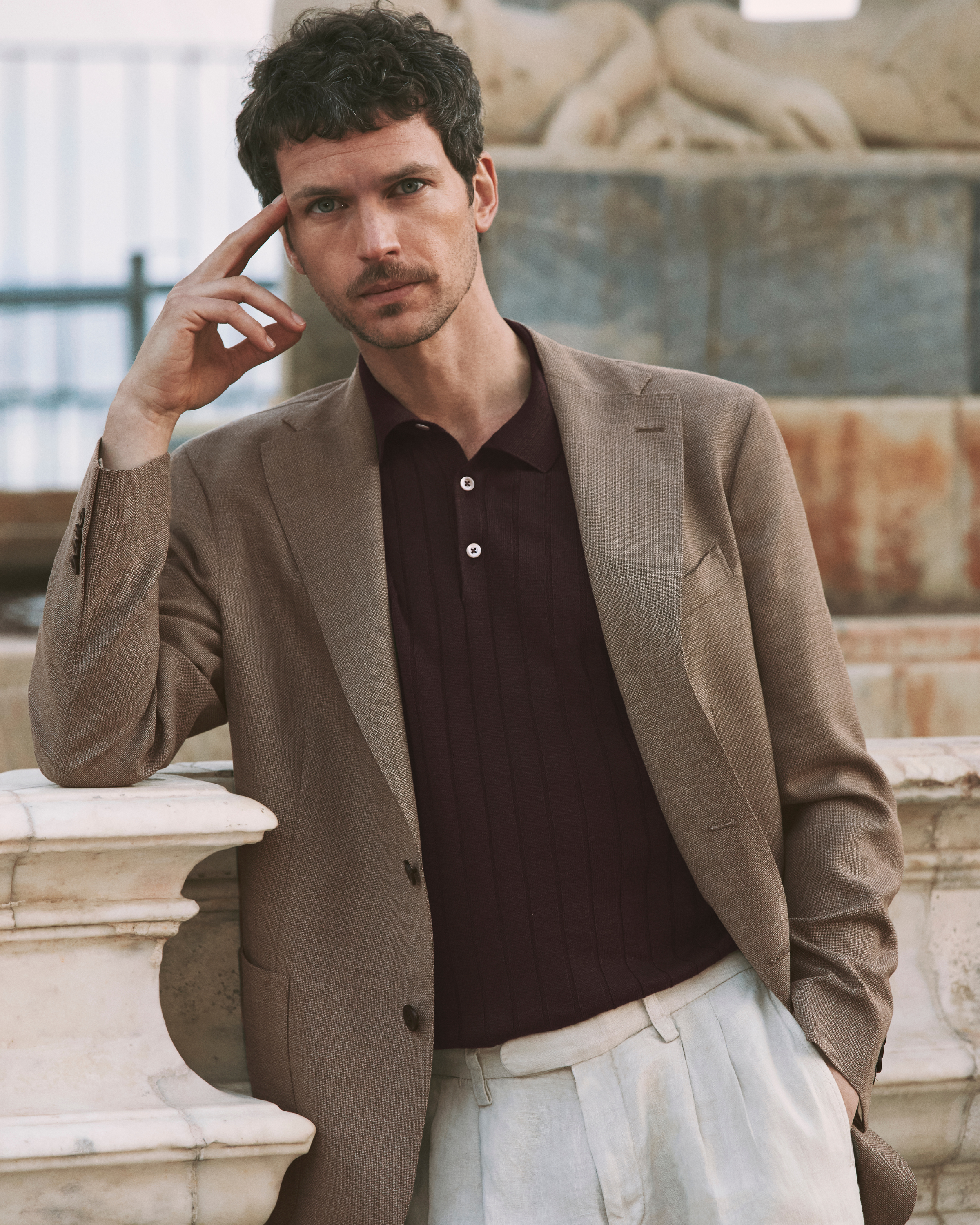 person wearing a green jacket