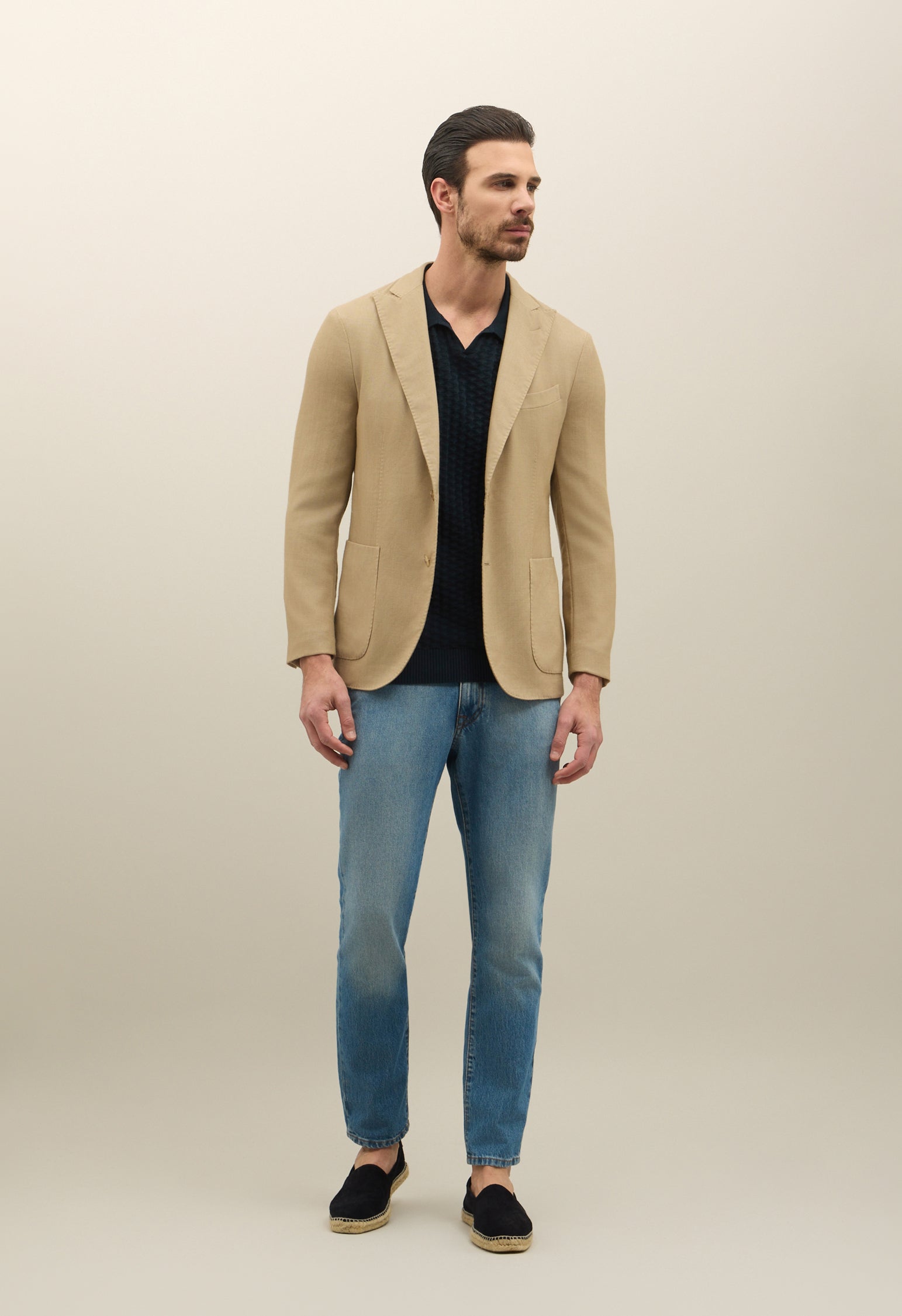 Garment-dyed honeycomb wool K-Jacket | Boglioli® – BoglioliMilano