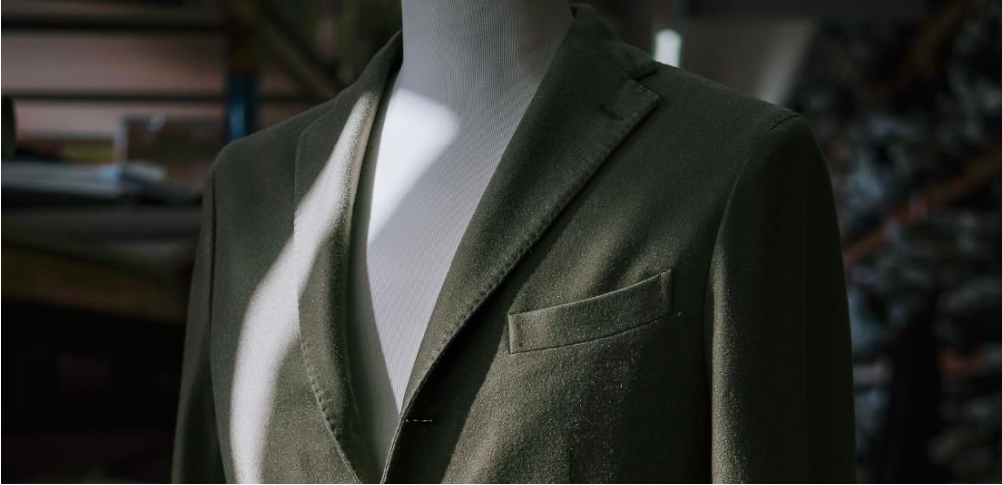 Mannequin with green jacket