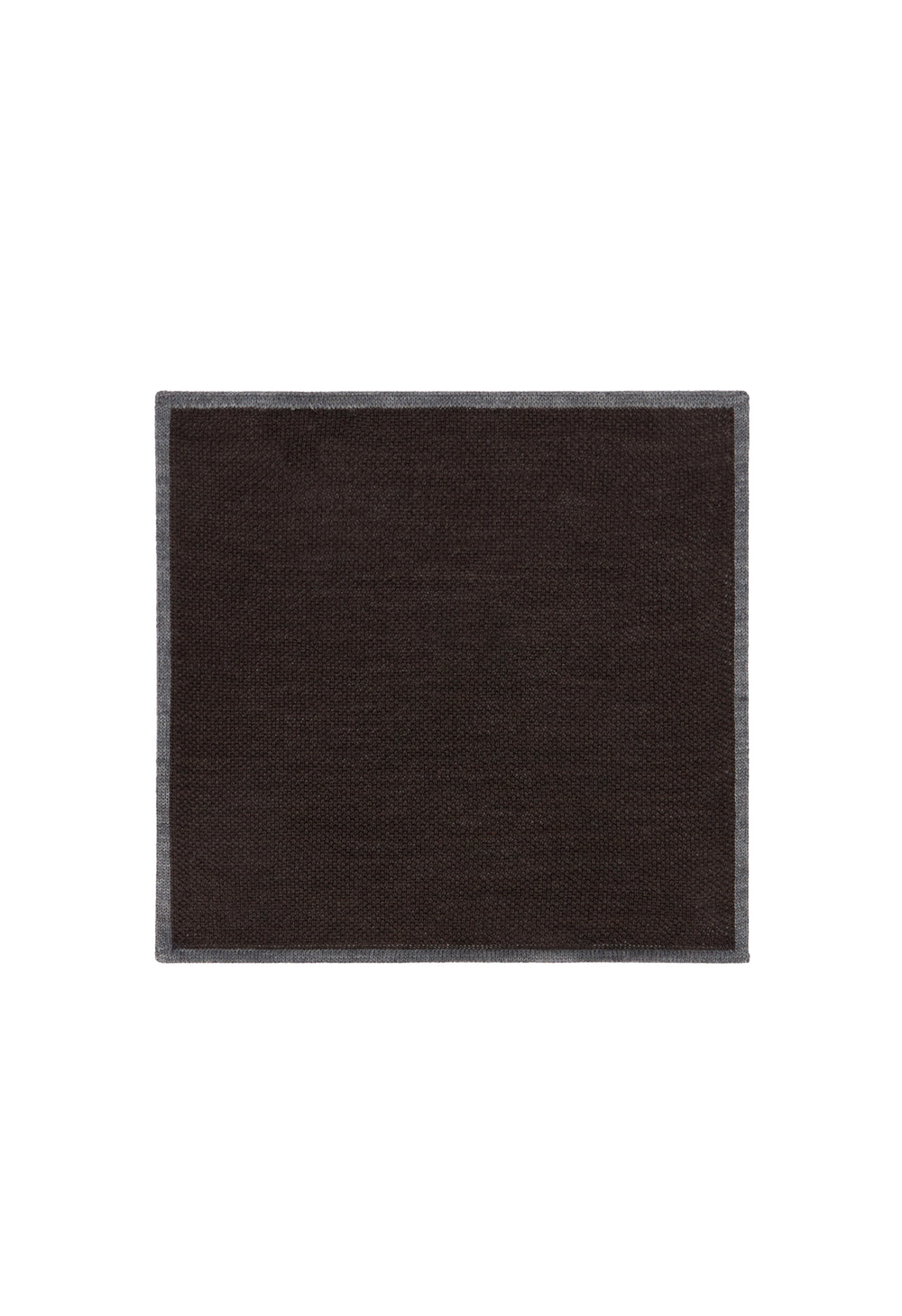Brown Silk pocket square with contrasting piping