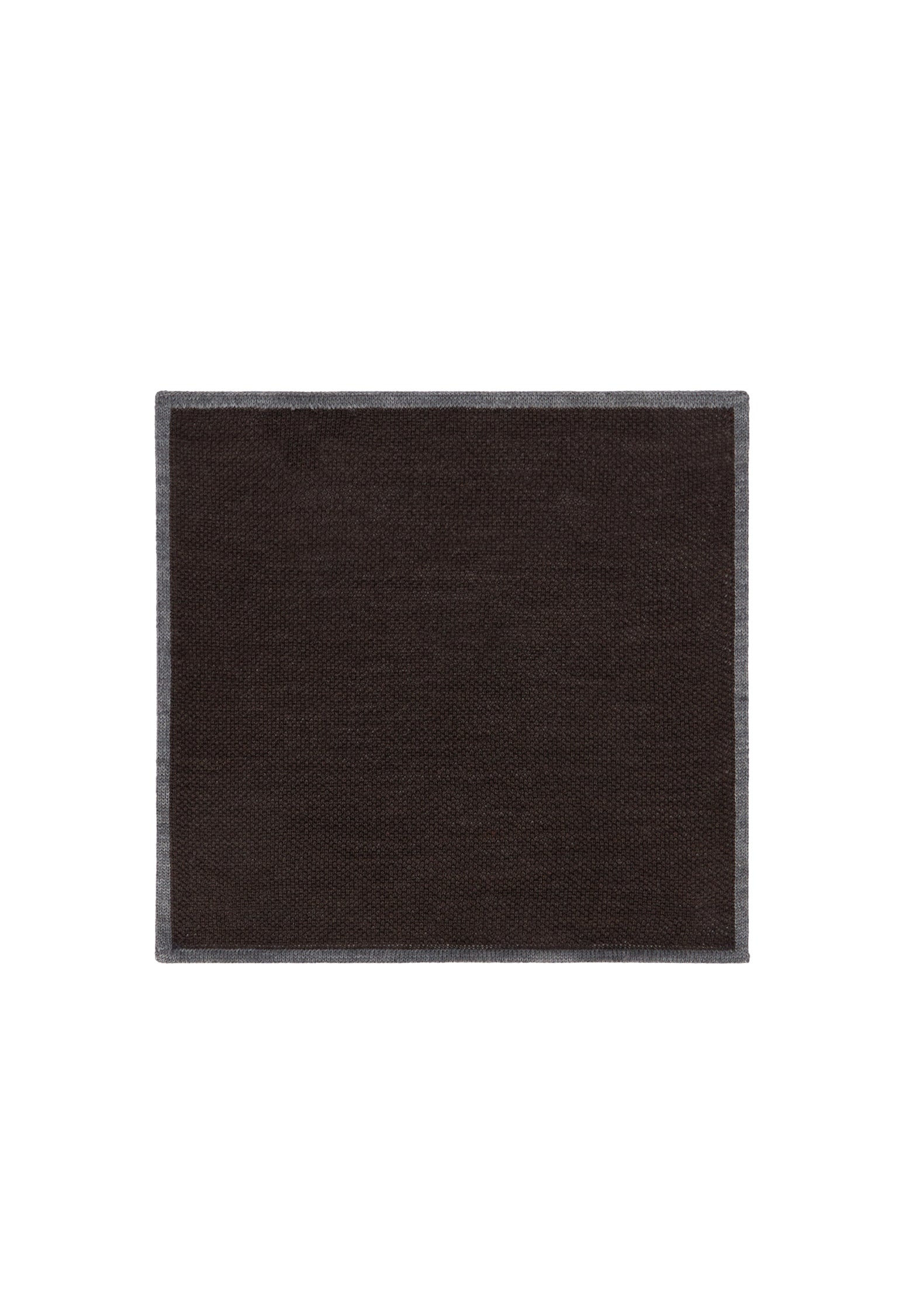 Brown Silk pocket square with contrasting piping