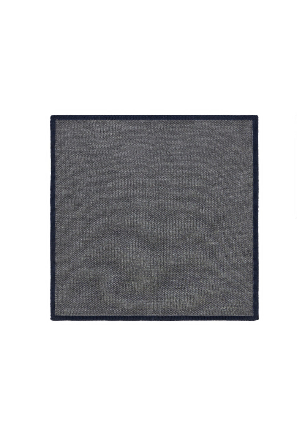 Grey Silk pocket square with contrasting piping