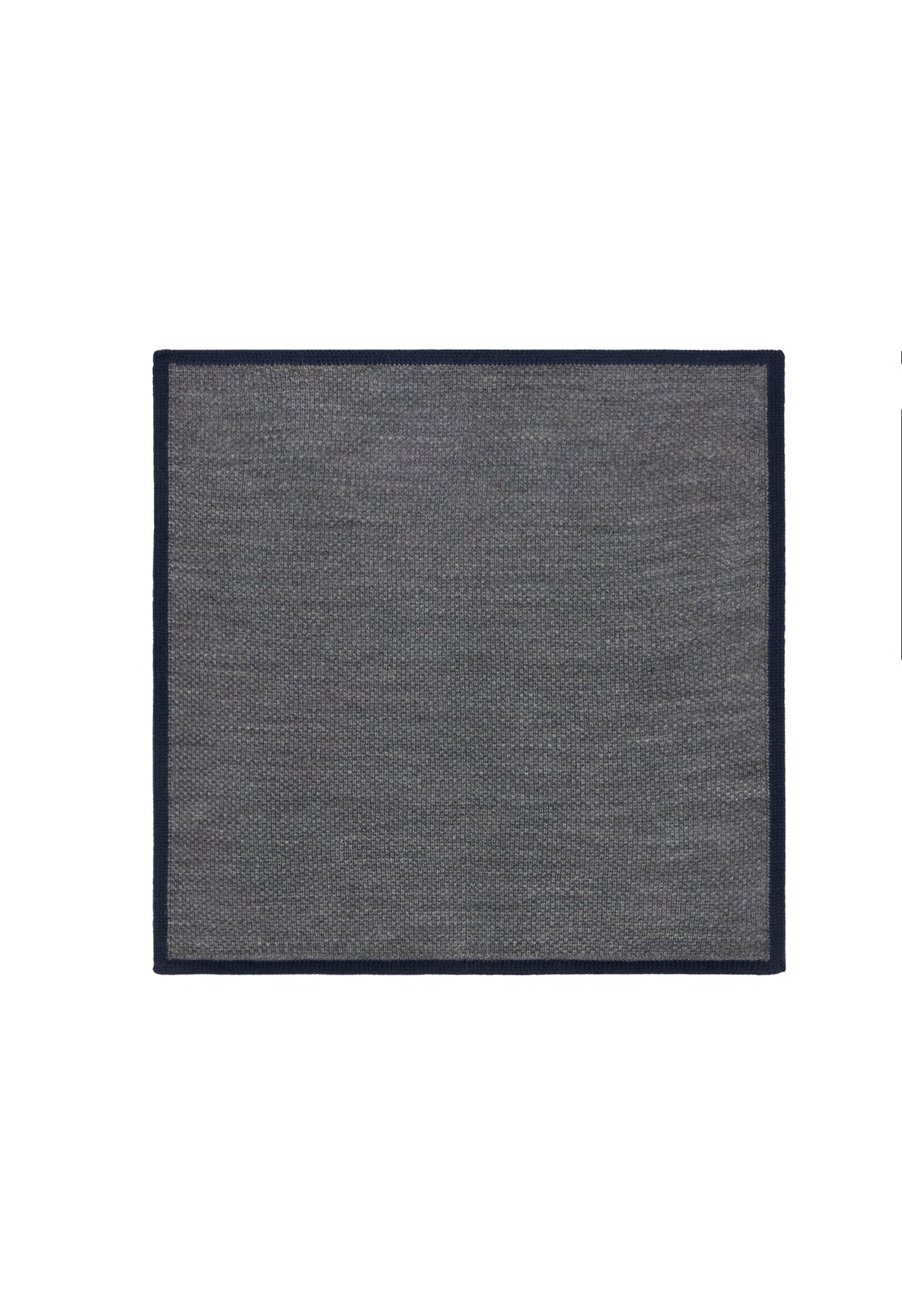 Grey Silk pocket square with contrasting piping