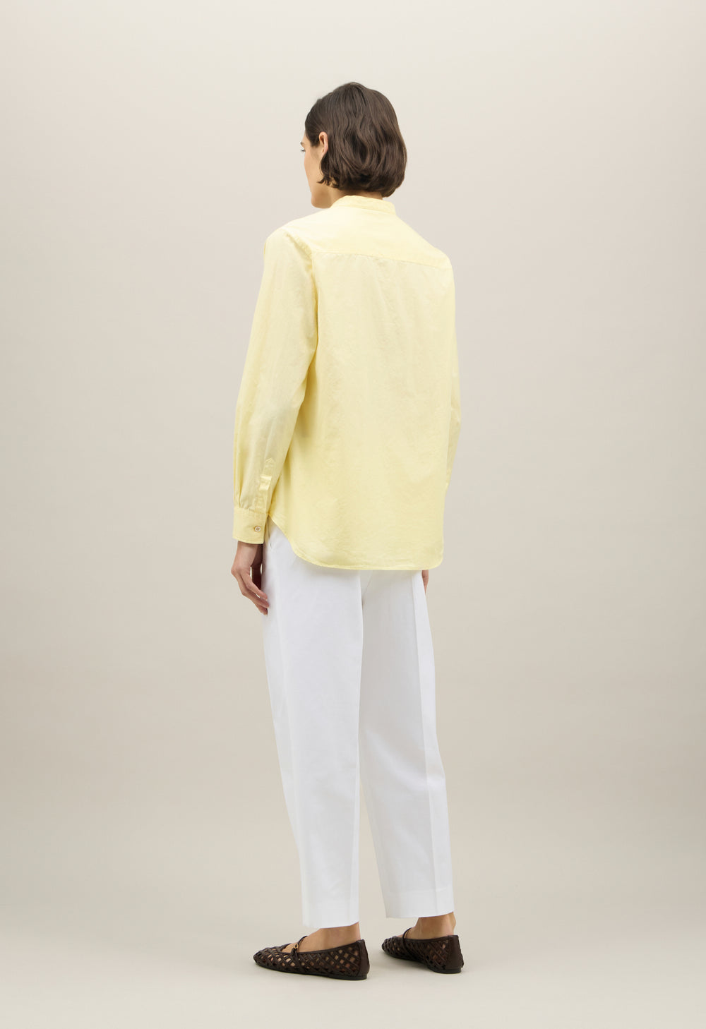 Camicia guru in cotone popeline giallo