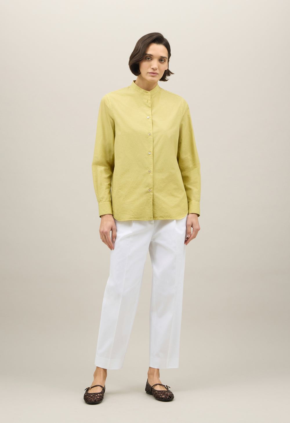 Camicia guru in cotone popeline verde