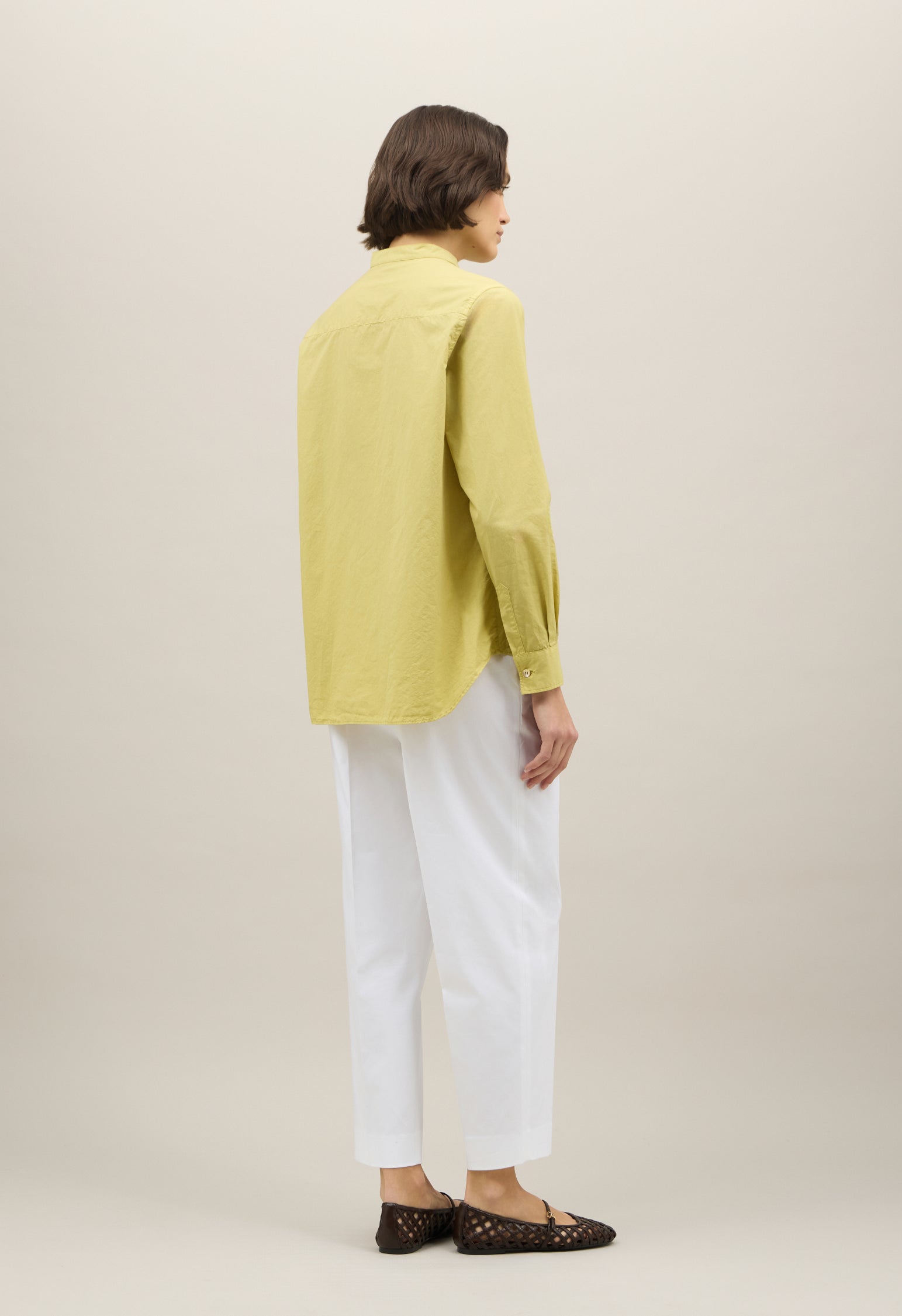 Green Cotton Popeline Guru Shirt