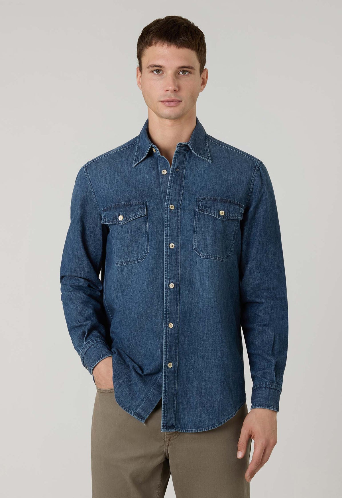Blue Denim Western Shirt