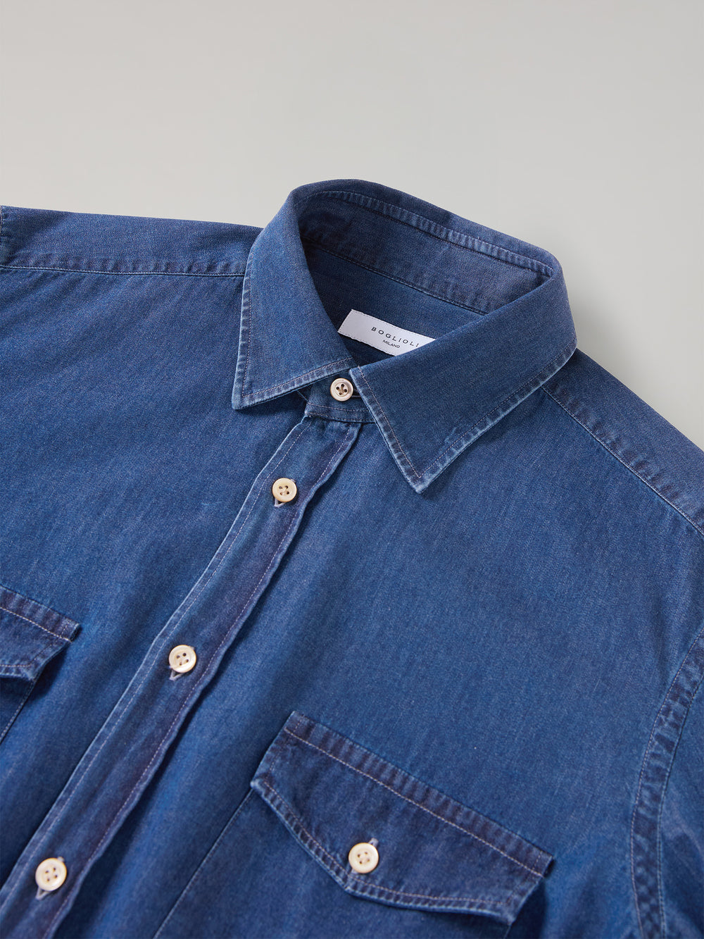 Blue chambray Western Shirt 