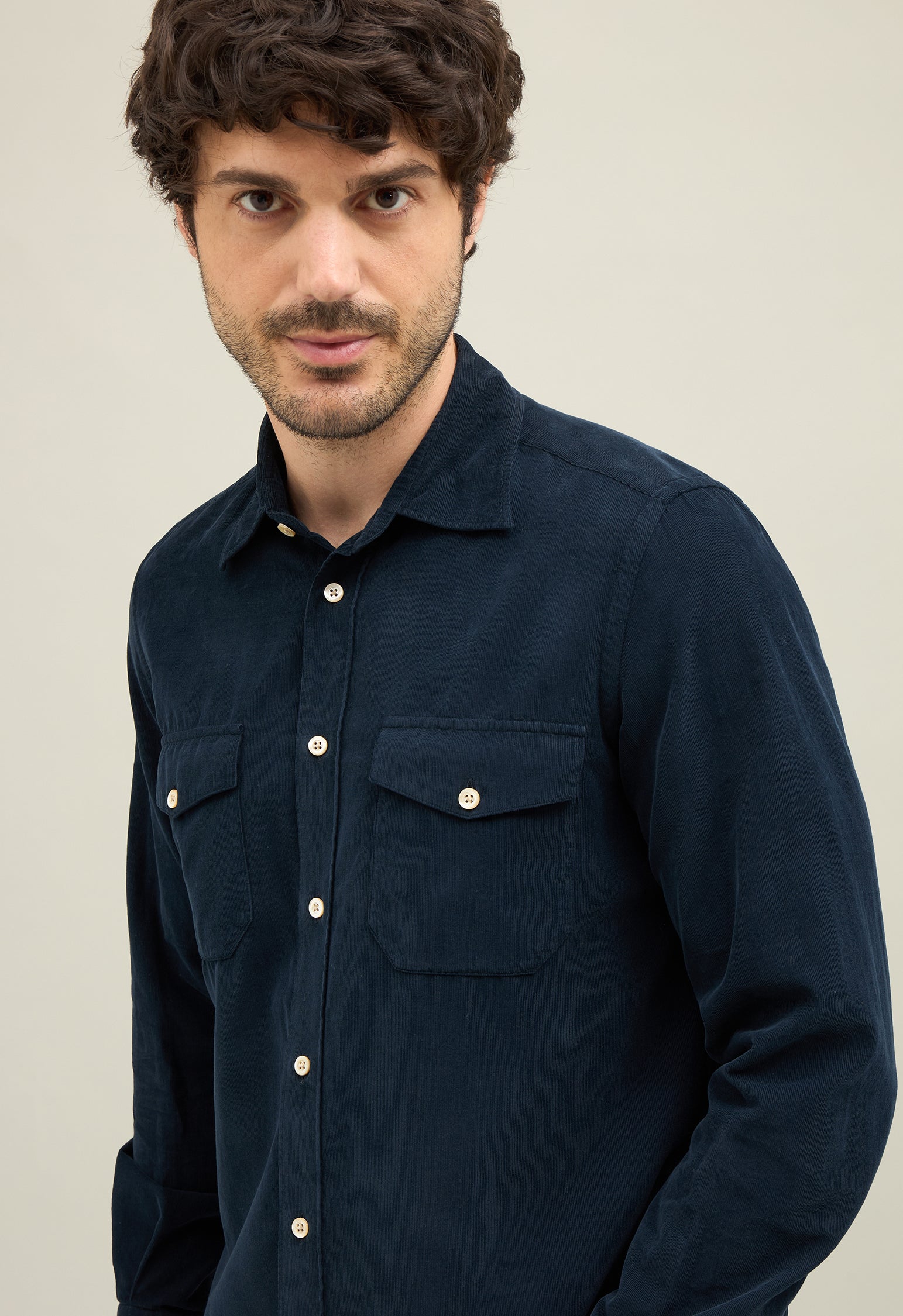 Blue Baby Corduroy Western Shirt
