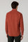 Camicia western in velluto a costine tinta in capo arancione