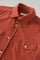 Camicia western in velluto a costine tinta in capo arancione