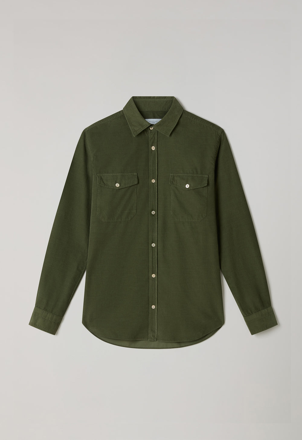 Camicia western in velluto a costine tinta in capo verde