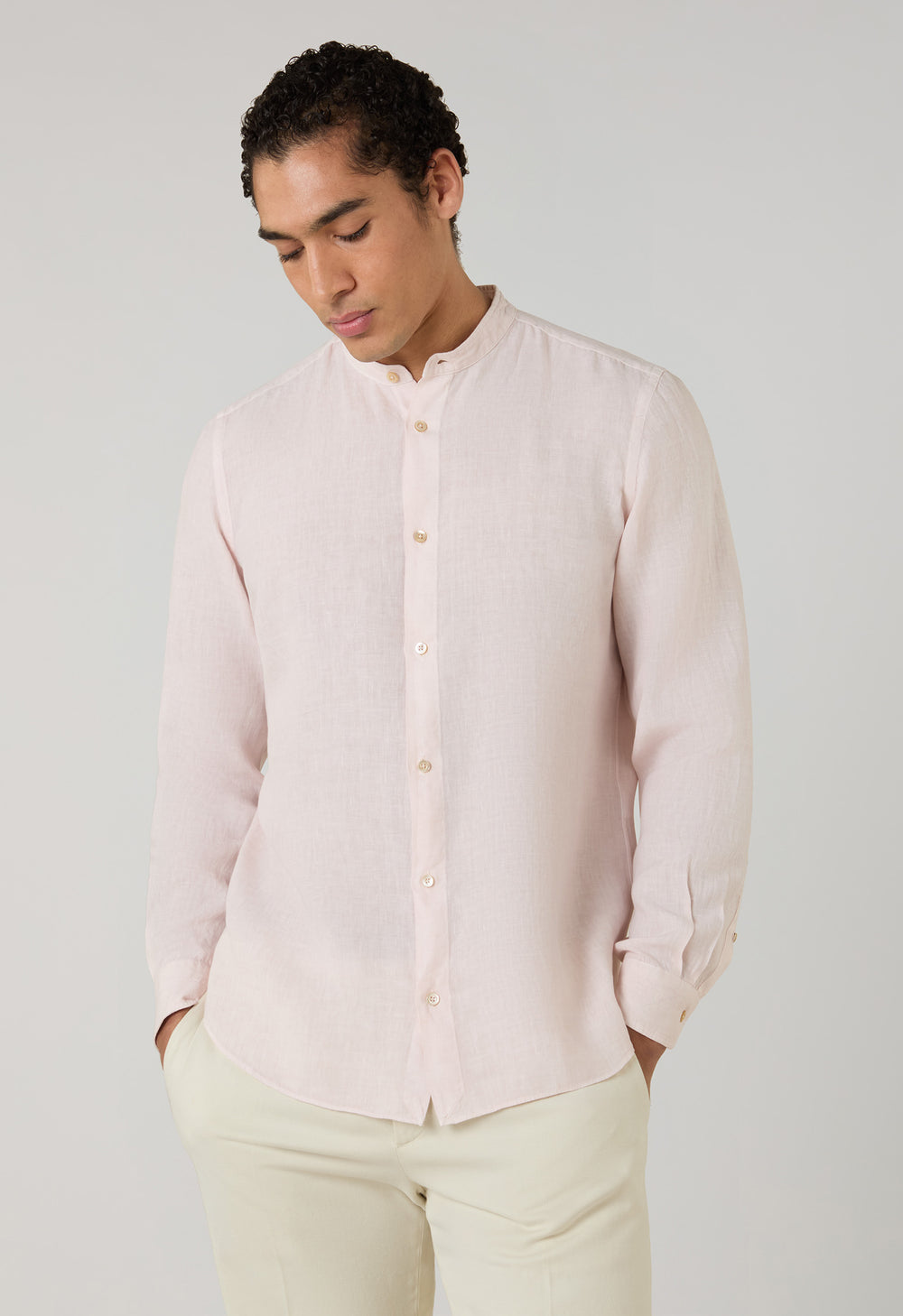 Pastel Pink Guru garment-dyed linen shirt | Boglioli BoglioliMilano Pastel Pink Guru garment-dyed linen shirt | Boglioli BoglioliMilano