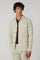 Beiges stückgefärbtes Painter-Overshirt aus Leinen