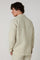 Beiges stückgefärbtes Painter-Overshirt aus Leinen