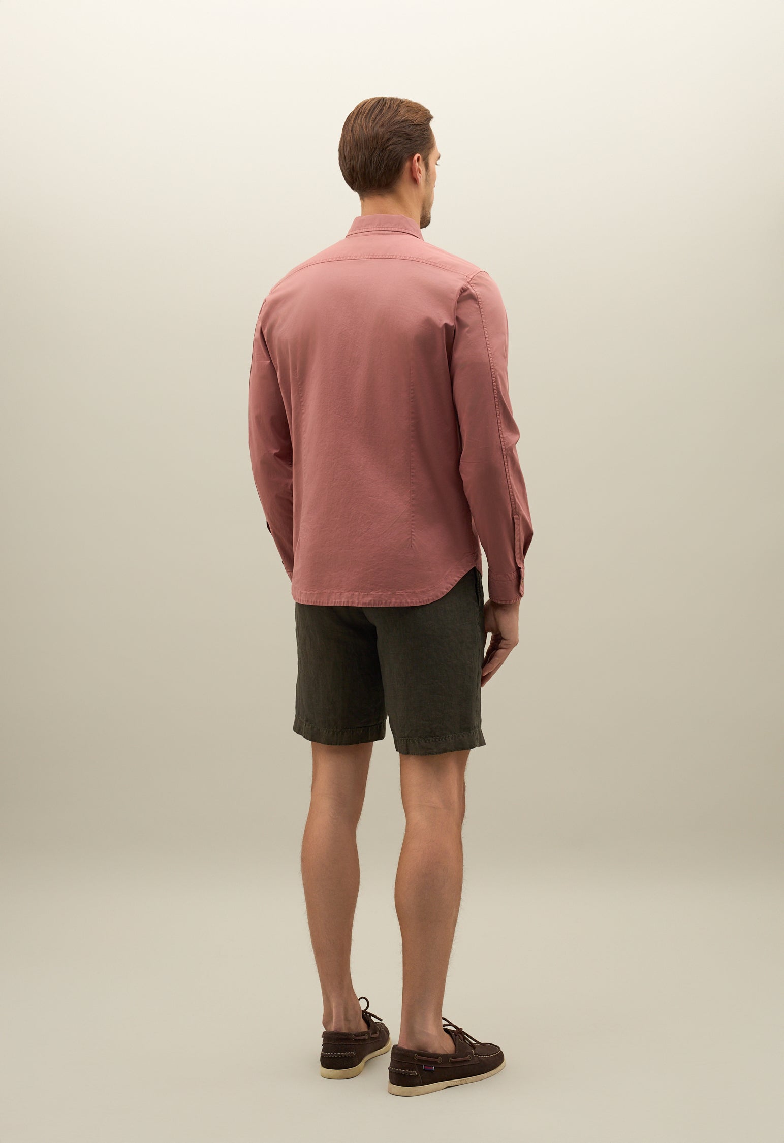 Pink Garment Dyed Cotton Overshirt