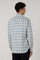 Camicia a quadri in misto cotone azzurro chiaro