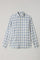 Camicia a quadri in misto cotone azzurro chiaro