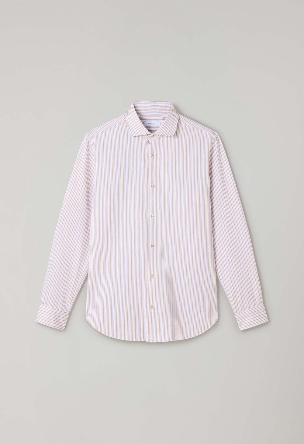 Camel Striped Soft Cotton Shirt