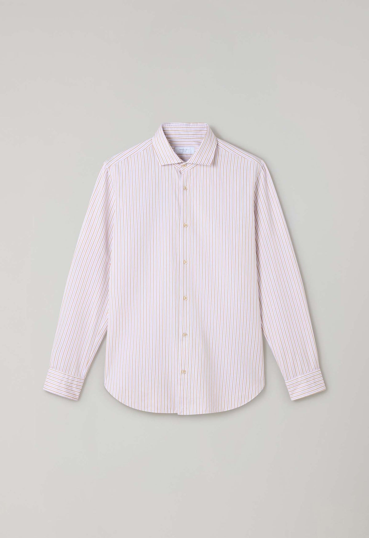 Camel Striped Soft Cotton Shirt