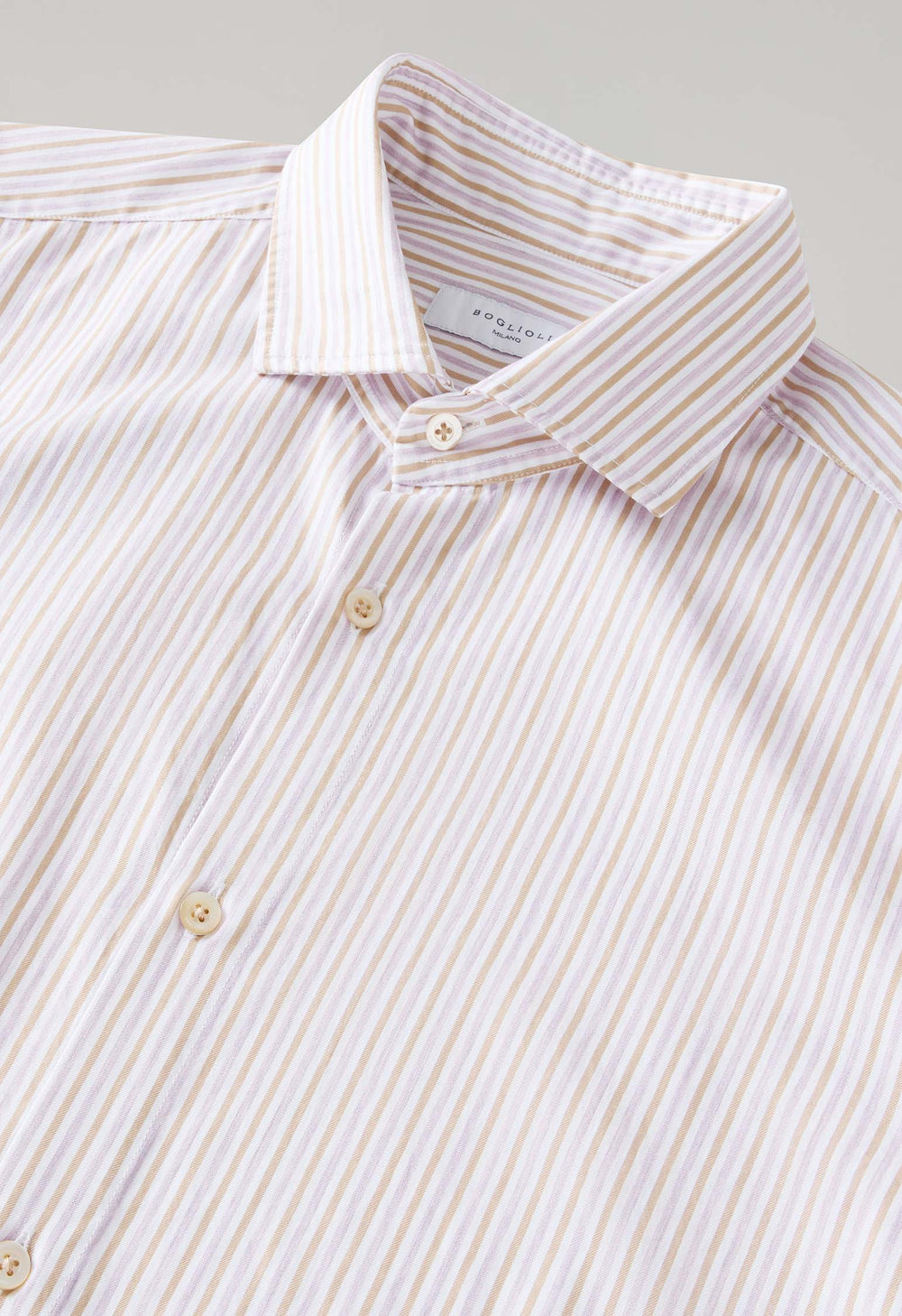 Camel Striped Soft Cotton Shirt