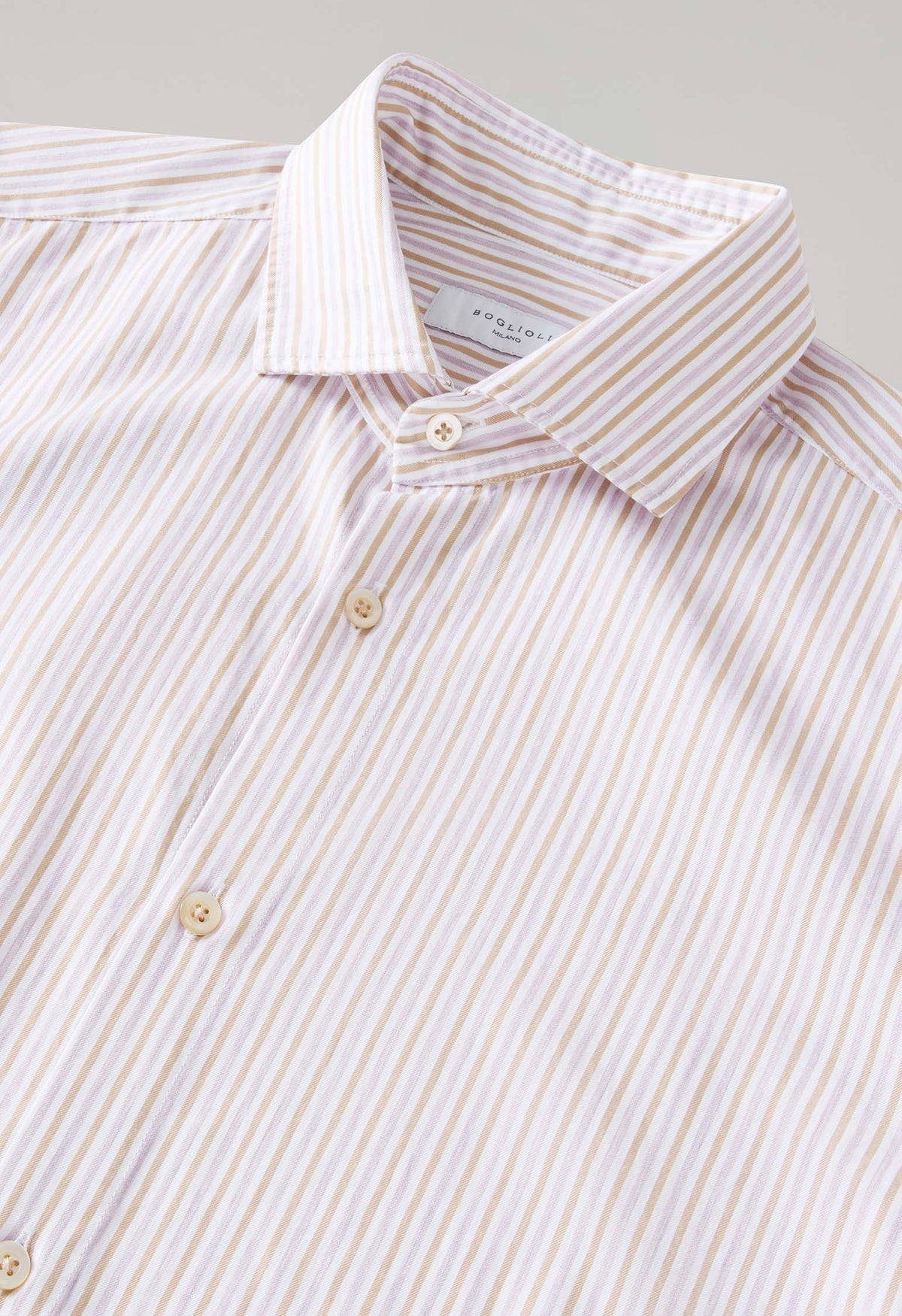 Camel Striped Soft Cotton Shirt