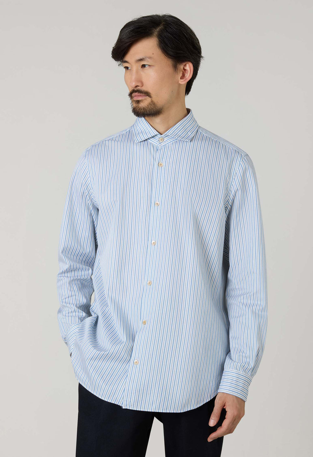 Light Blue Striped Soft Cotton Shirt