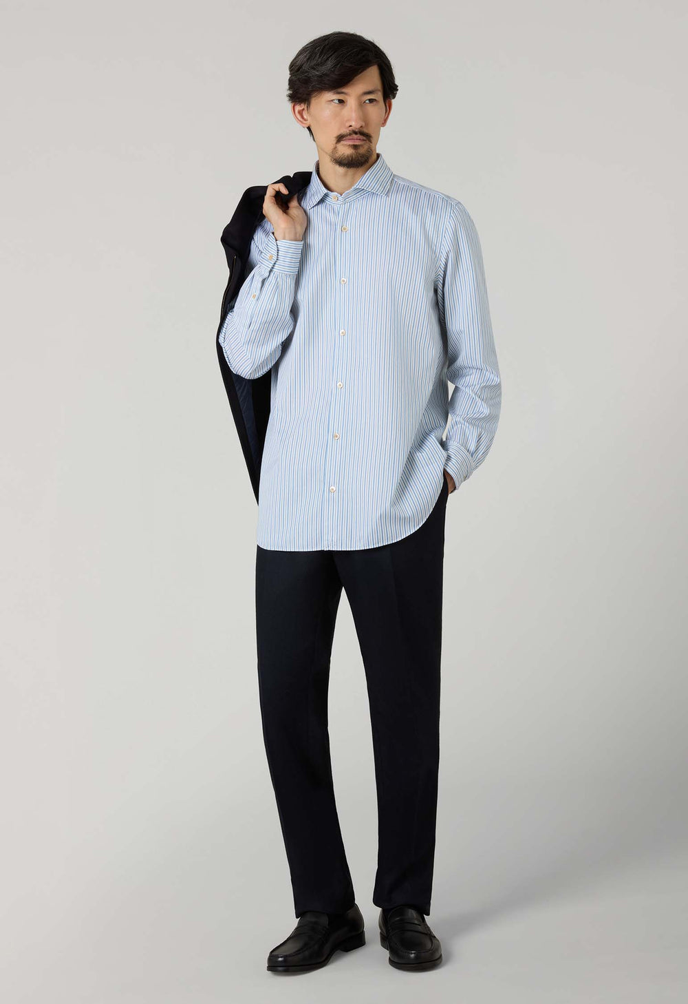 Light Blue Striped Soft Cotton Shirt