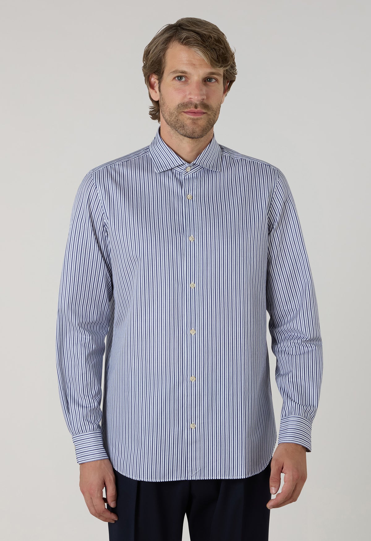 Blue Striped Soft Cotton Shirt