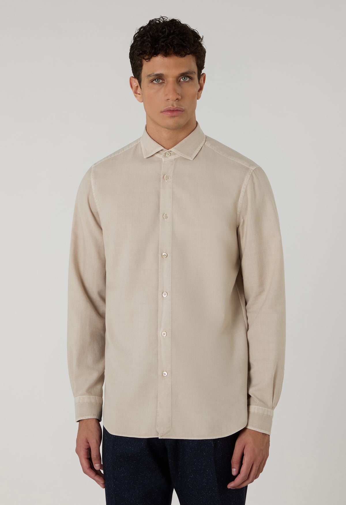 Beige Garment Dyed Vaiella Shirt