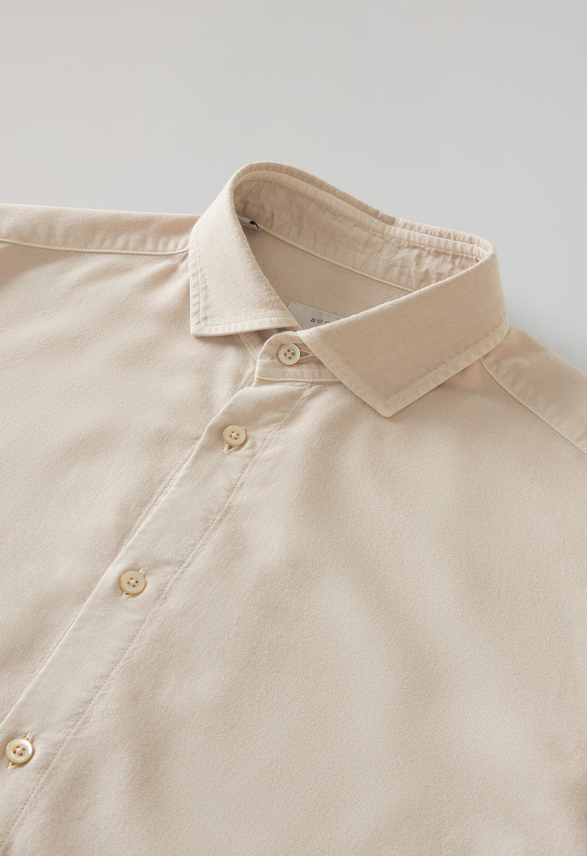 Camicia vaiella tinta in capo beige