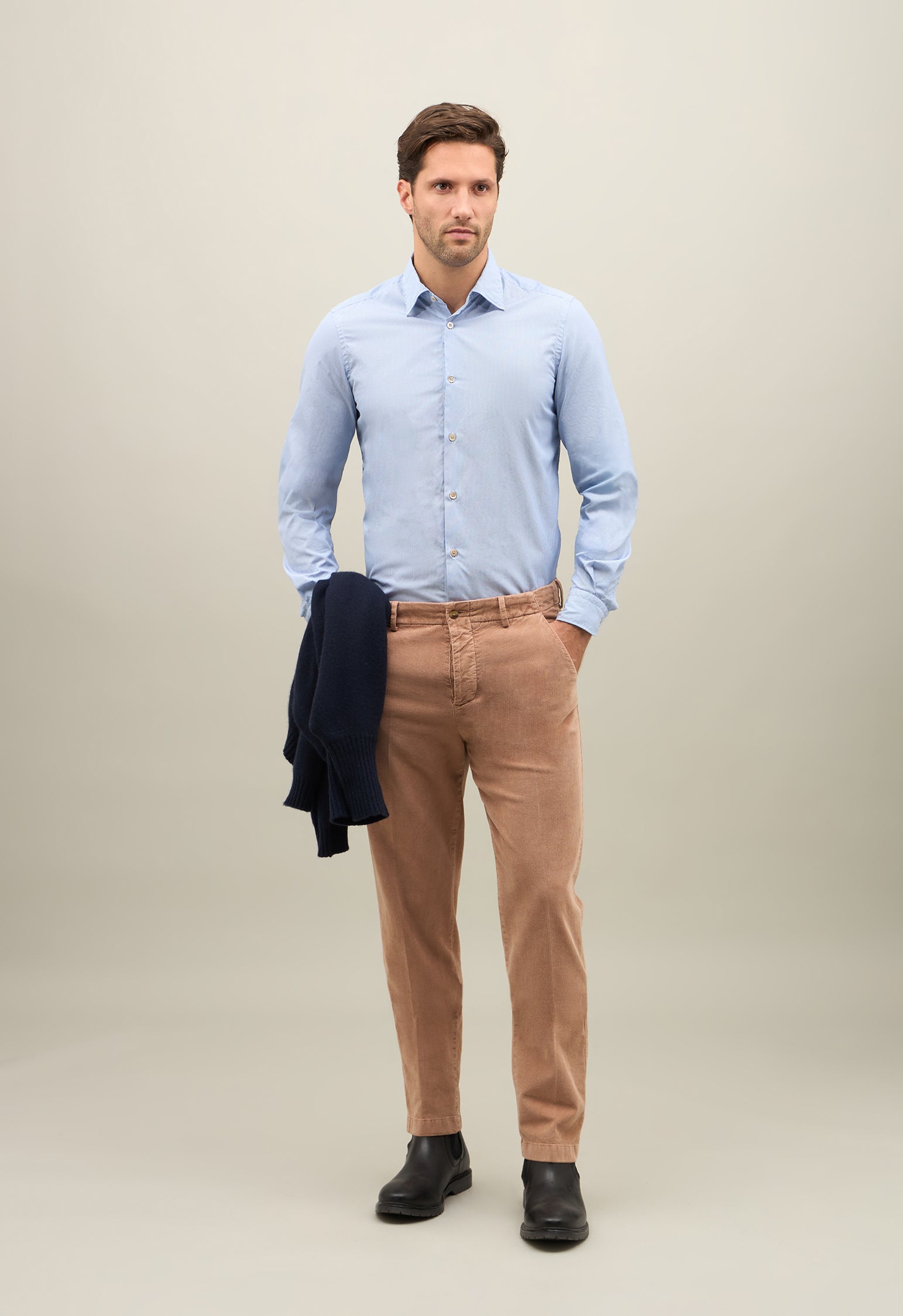Light Blue Cotton Striped Shirt