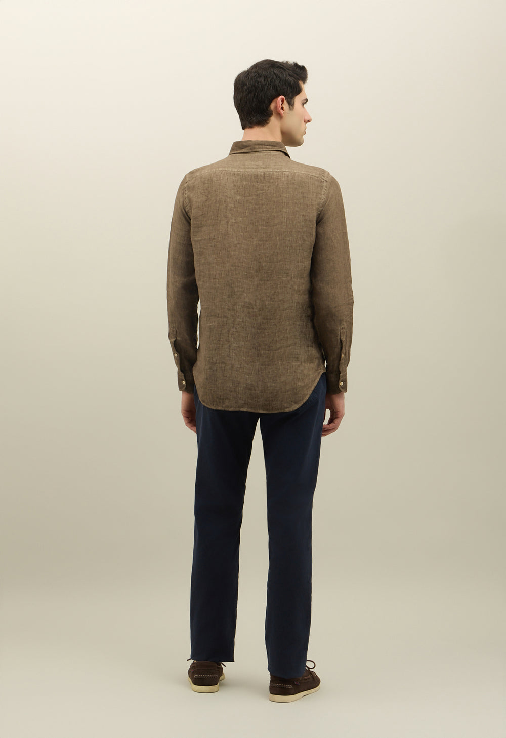 Garment Dyed Linen Polo Shirt