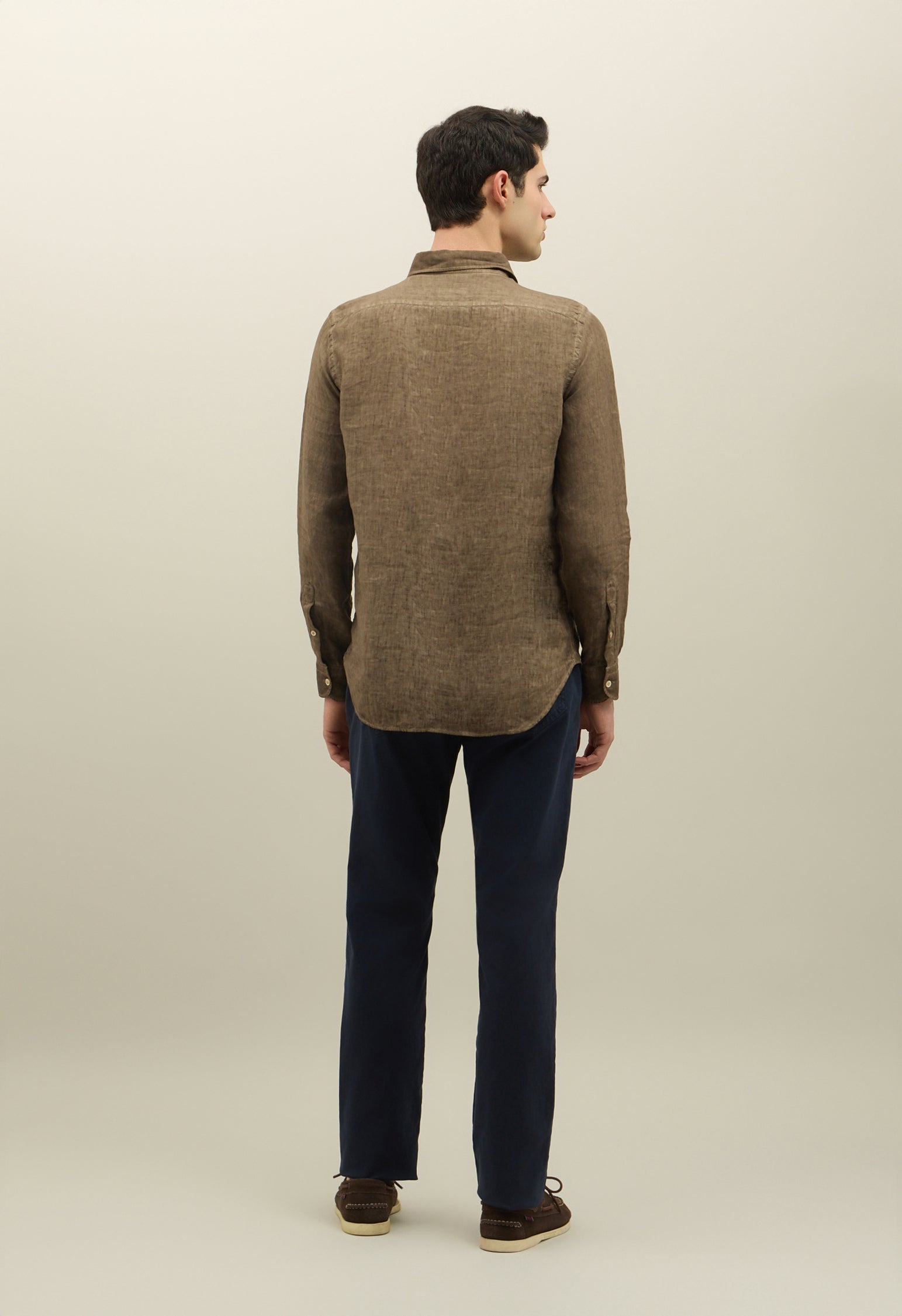 Garment Dyed Linen Polo Shirt