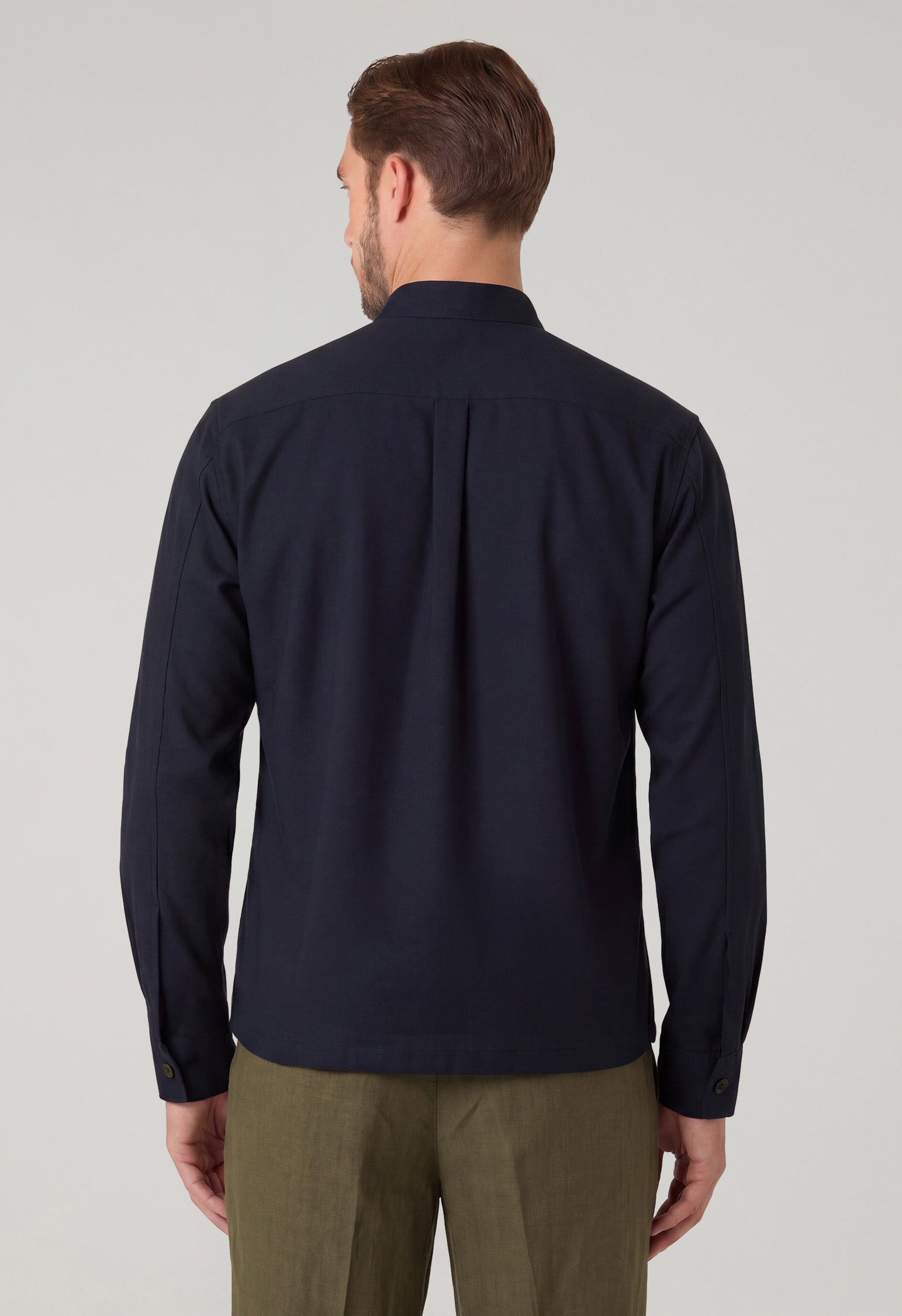 Blue Wool Canvas Overshirt