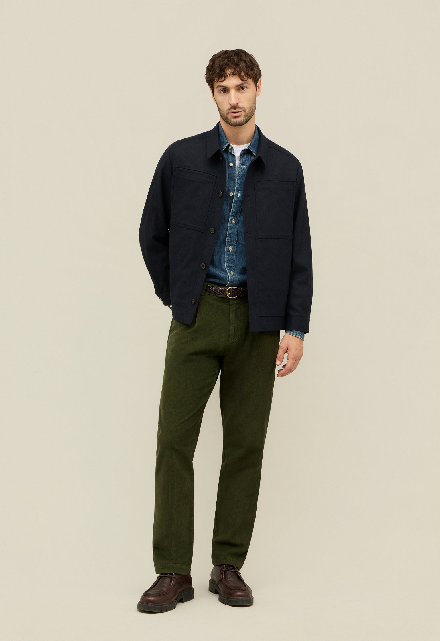 Blue Flannel Boxie Jacket