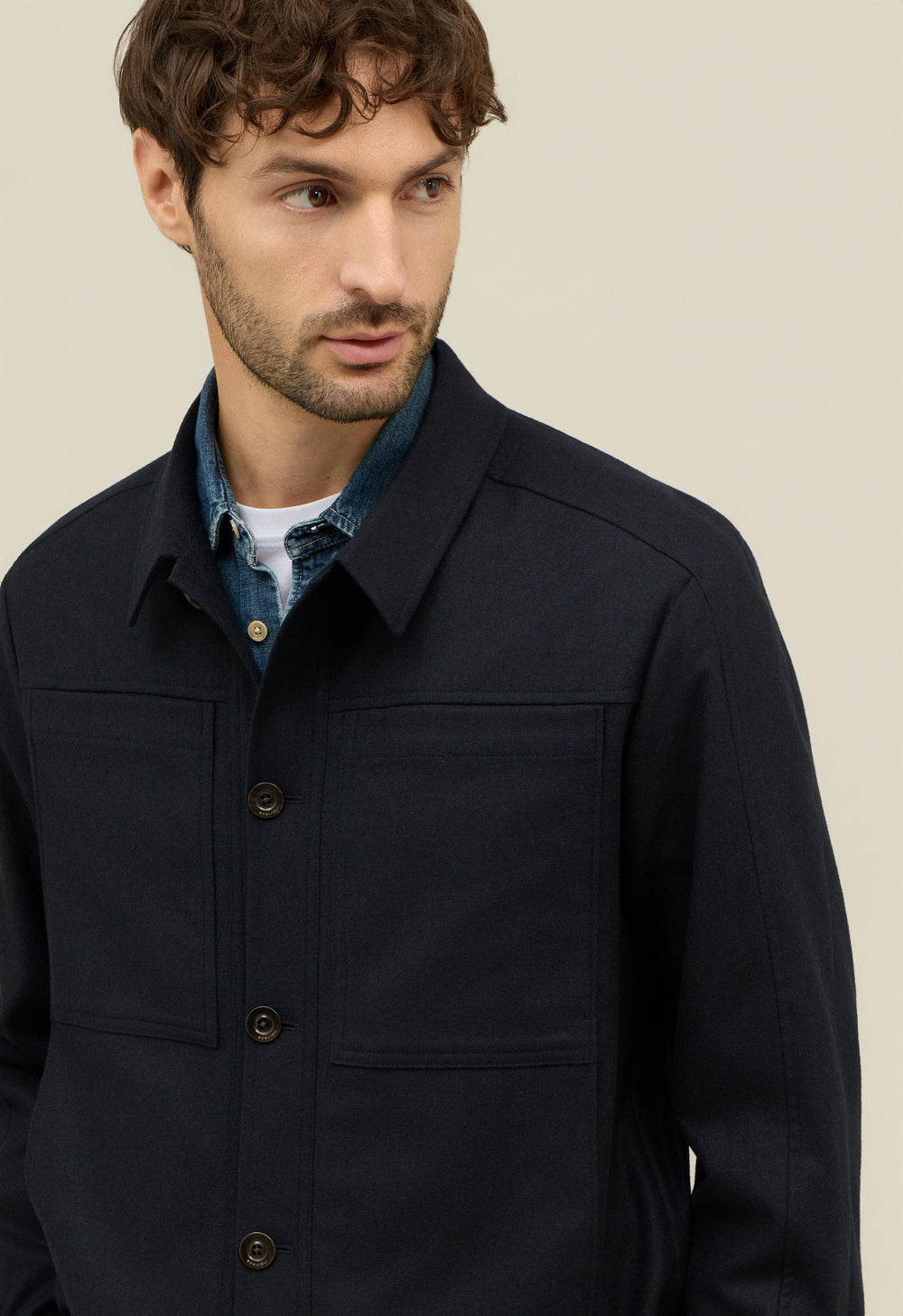 Blue Flannel Boxie Jacket