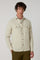Overshirt in lino tinto in capo beige