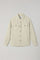 Overshirt in lino tinto in capo beige