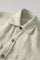 Overshirt in lino tinto in capo beige