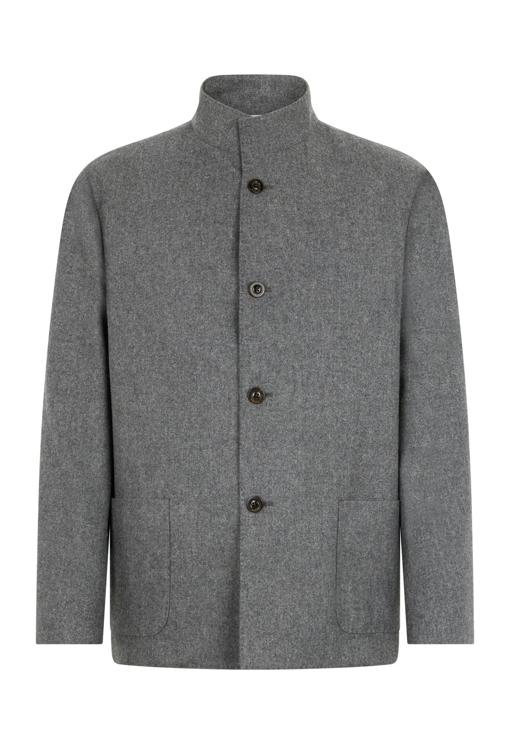 Grey Wool Flannel Fluid Jacket