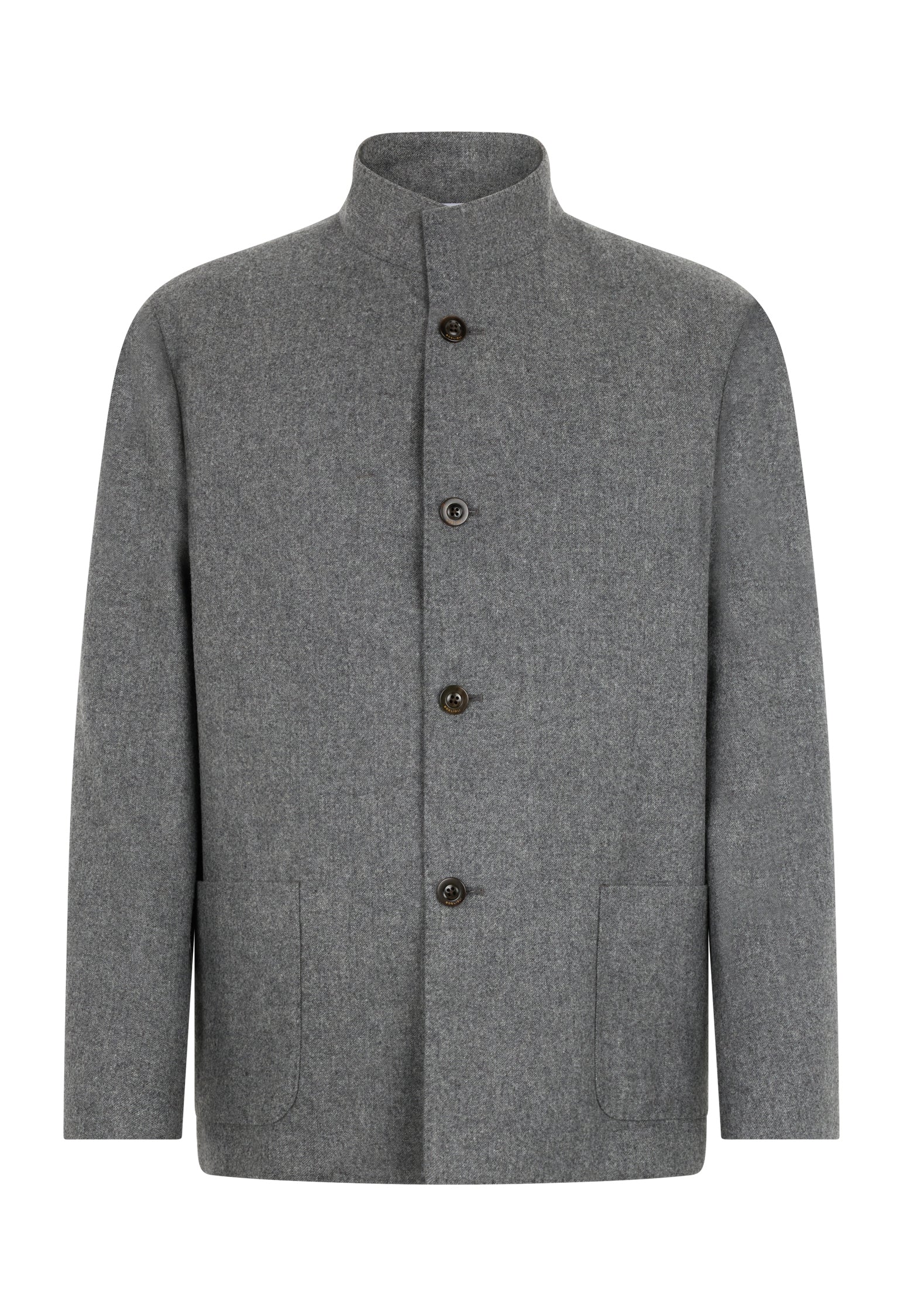 Grey Wool Flannel Fluid Jacket