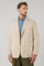 Beige Garment Dyed Popeline Papier Khaki Jacket