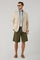 Beige Garment Dyed Popeline Papier Khaki Jacket