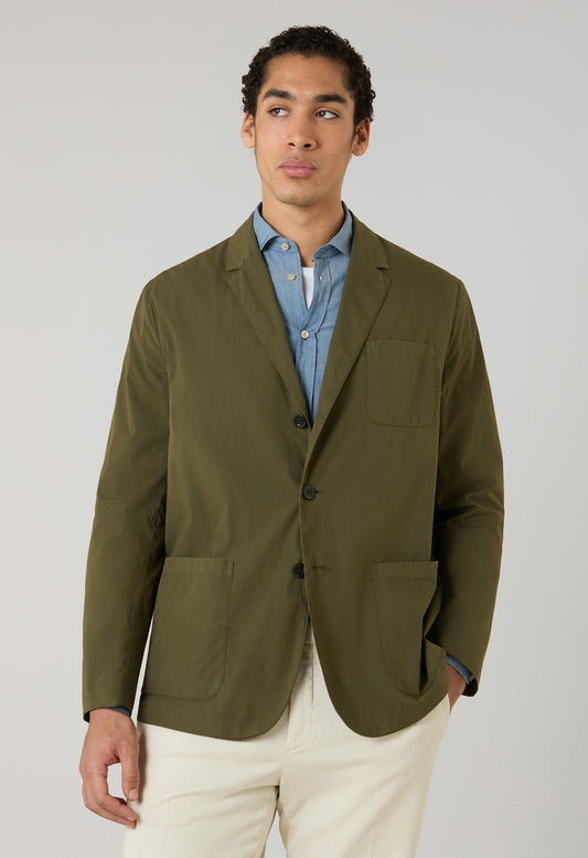Giacca Khaki in popeline tinto in capo verde