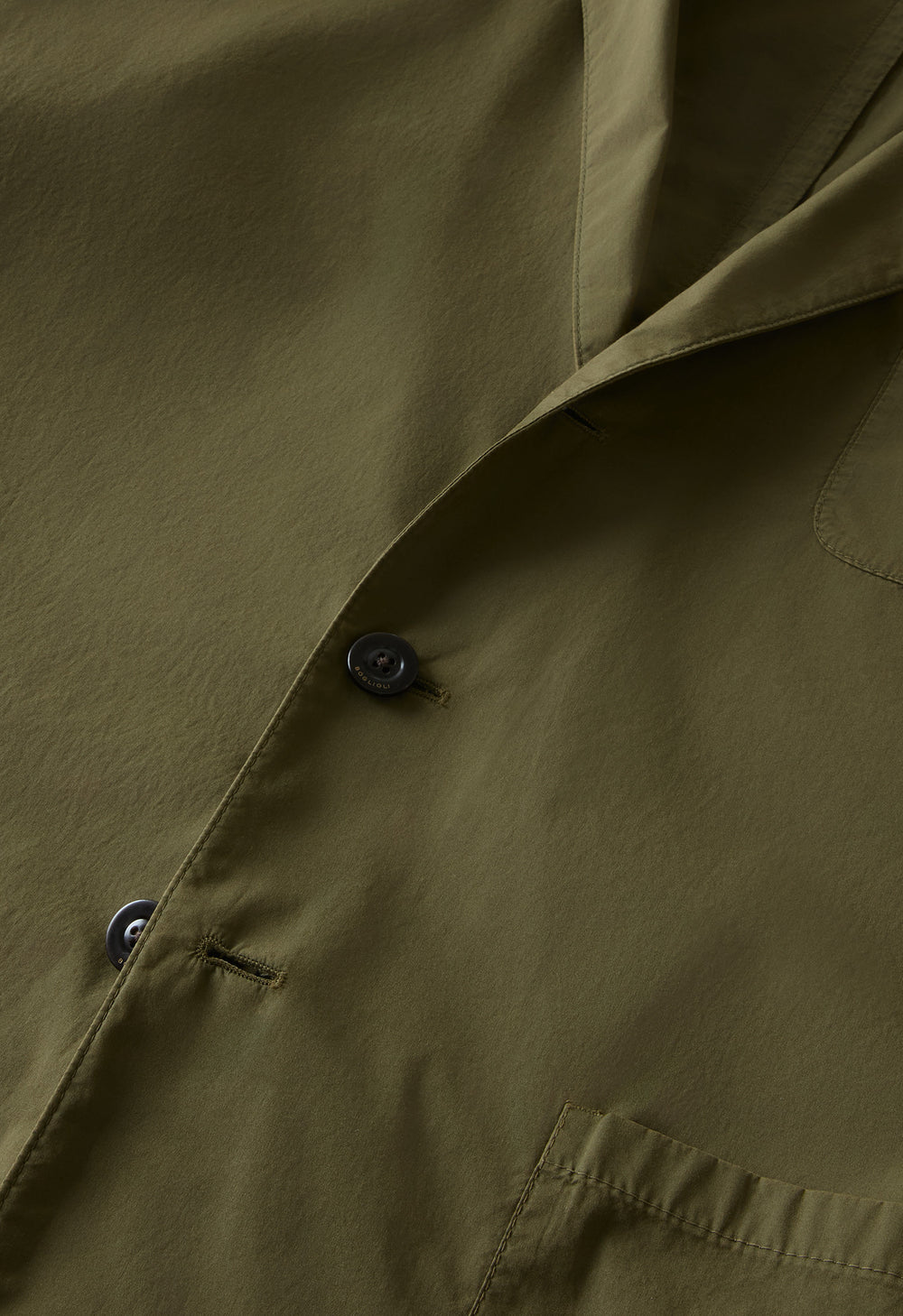 Green Garment Dyed Popeline Papier Khaki Jacket