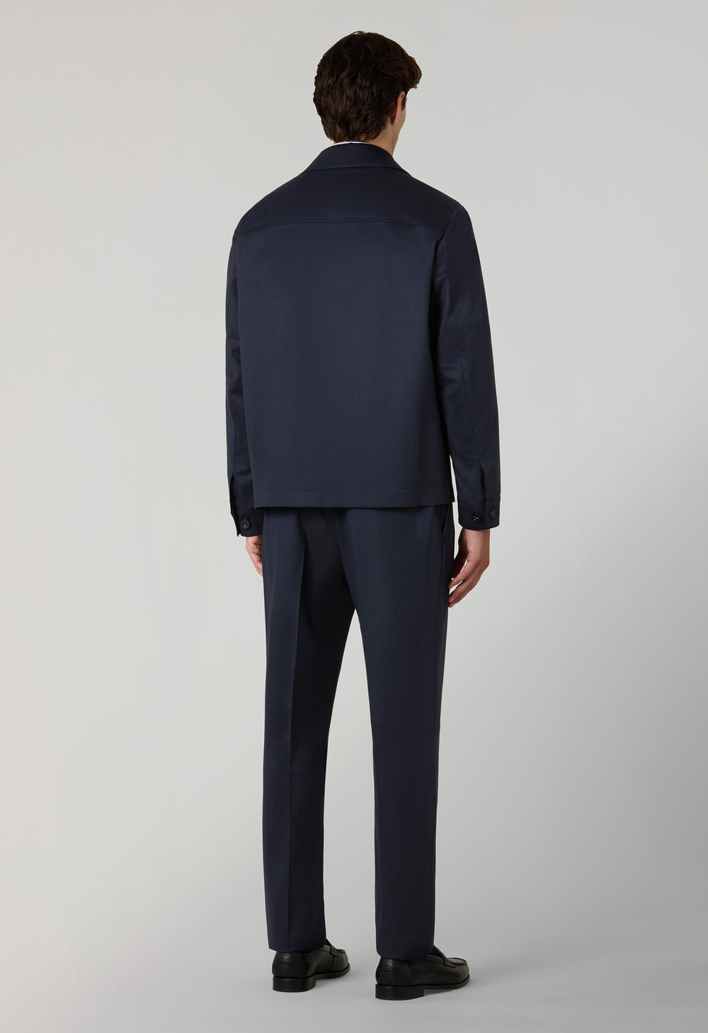 Blue Stretch Wool Boxie Suit