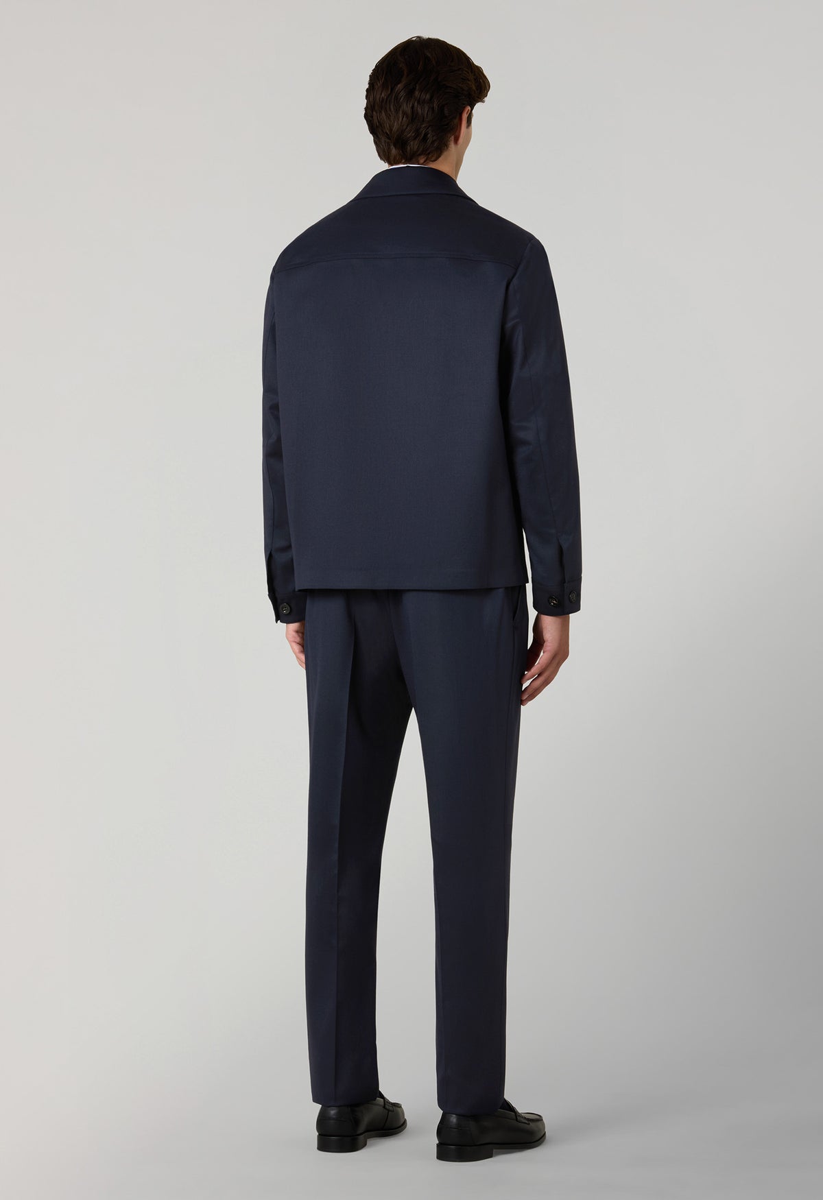 Blue Stretch Wool Boxie Suit
