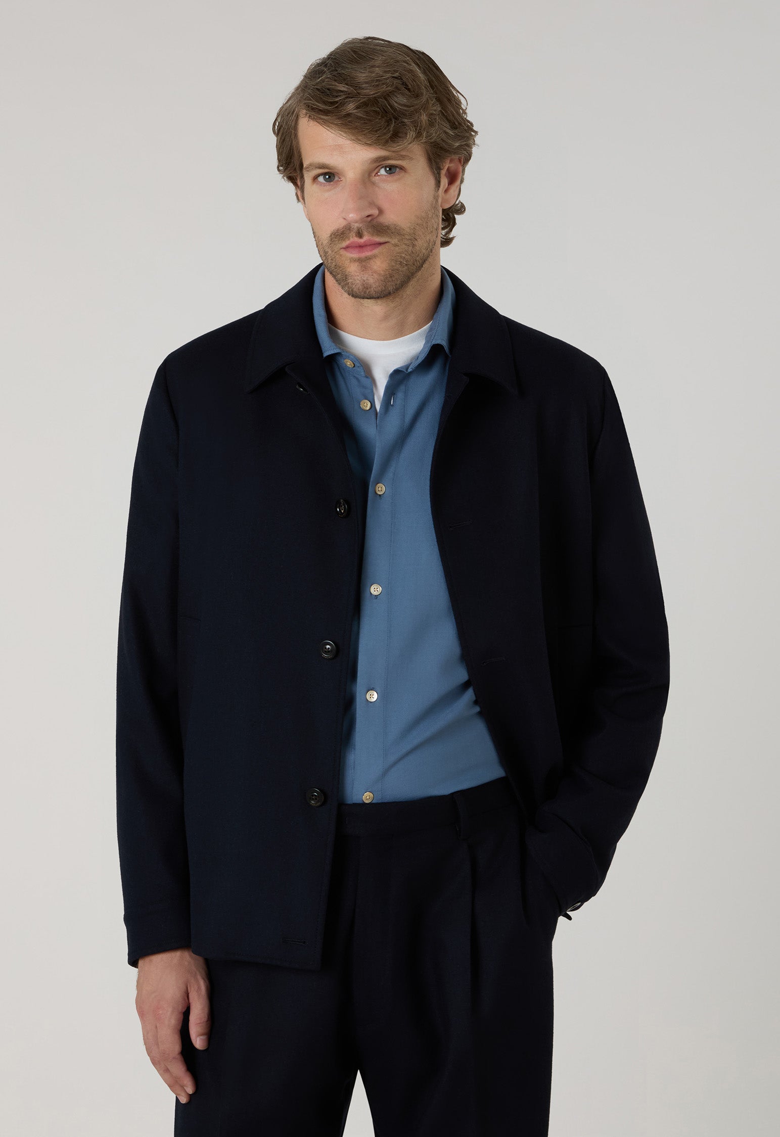 Giacca Solferino in flanella blu