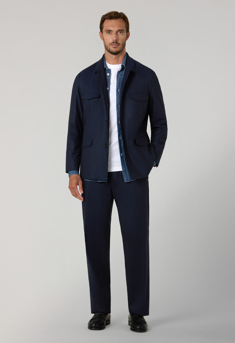 Blue Superlight Flannel Treves Suit